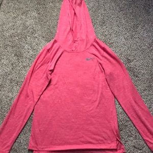 Nike long sleeve shirt with hood.